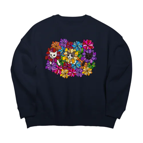 にゃんこ花畑。 Big Crew Neck Sweatshirt