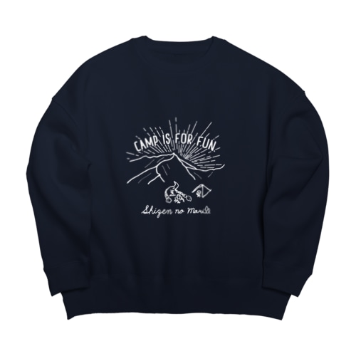 SHIZENnoMORI01(白文字) Big Crew Neck Sweatshirt