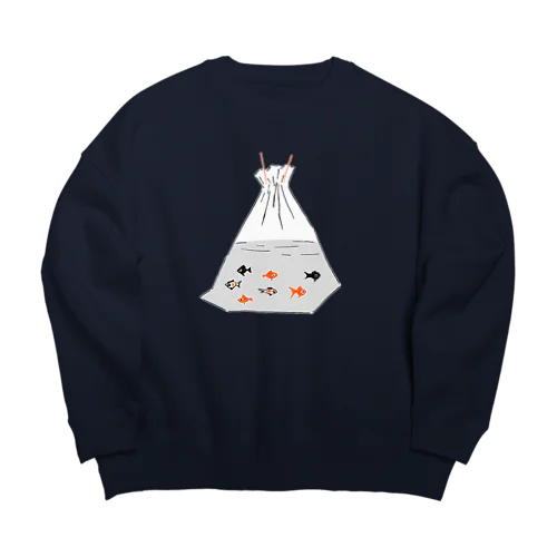 祭りデザイン「金魚すくい」 Big Crew Neck Sweatshirt