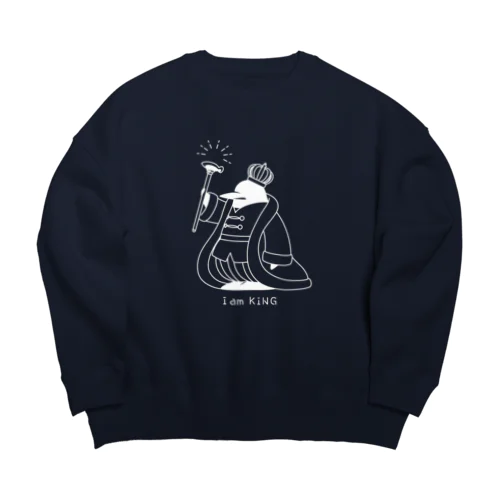 王様ペンギン(白) Big Crew Neck Sweatshirt