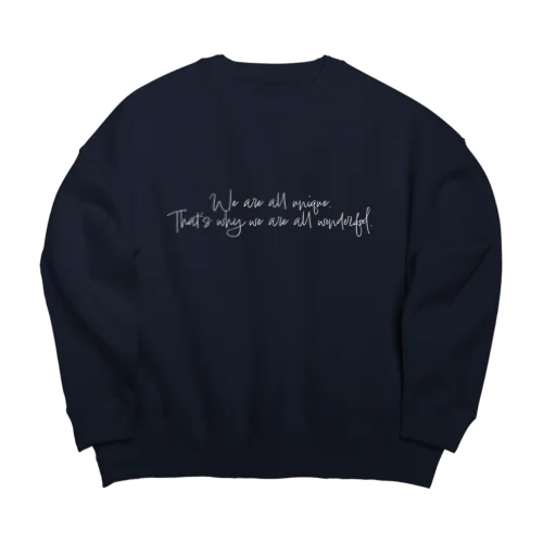 みんな違ってみんないい(白ロゴver) Big Crew Neck Sweatshirt