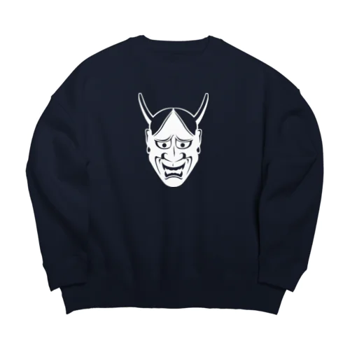 般若 ホワイト Big Crew Neck Sweatshirt