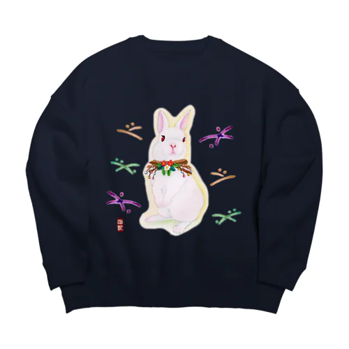 もふっとうさちゃん Big Crew Neck Sweatshirt