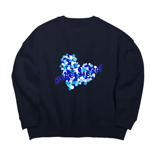 スイートハート　ブルー　青 Big Crew Neck Sweatshirt