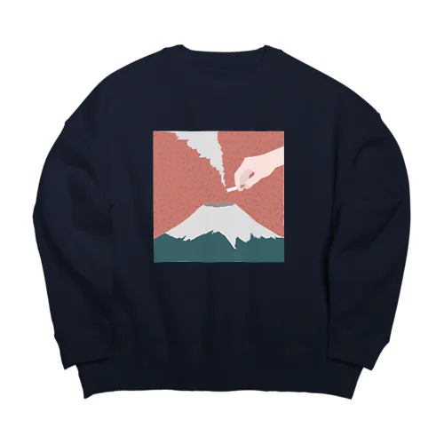 Smoking On Mt.Fuji Big Crew Neck Sweatshirt