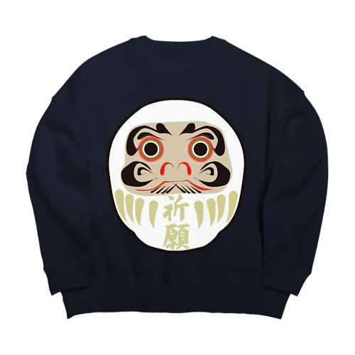 ［白］だるま 目標達成 達磨 Big Crew Neck Sweatshirt