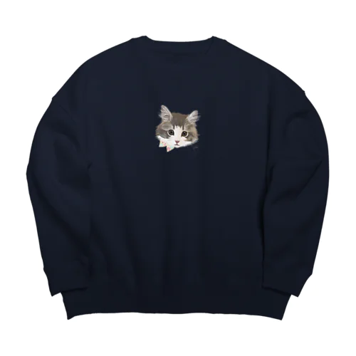 ねこのティナさん Big Crew Neck Sweatshirt