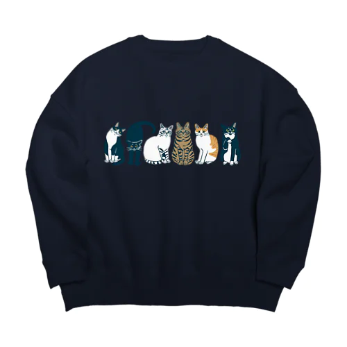 6匹の猫 Big Crew Neck Sweatshirt