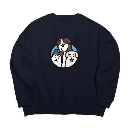 飛び出す犬 Big Crew Neck Sweatshirt