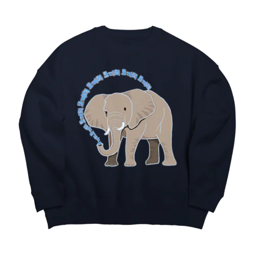 アフリカゾウさん　ハングルバージョン Big Crew Neck Sweatshirt