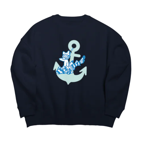 ネコザメとネコの海遊び Big Crew Neck Sweatshirt