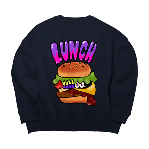 ランチ（チーズバーガー） Big Crew Neck Sweatshirt