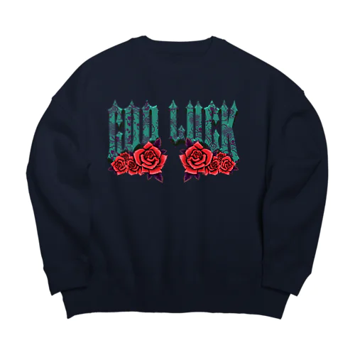 薔薇🌹GOD LUCKロゴ💀 Big Crew Neck Sweatshirt