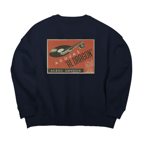 スペイン・バルセロナ 1950年代 レコード針"AL DRAGÓN" Big Crew Neck Sweatshirt