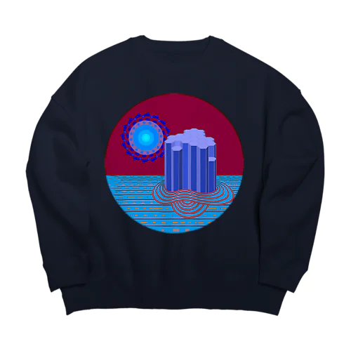 柱状節理(夜) Big Crew Neck Sweatshirt