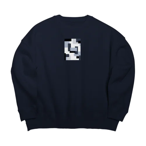 Denim Block Art . Big Crew Neck Sweatshirt