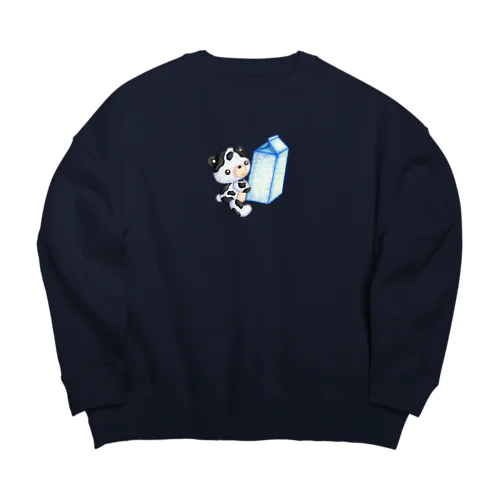 ドリンクマ　ミルク Big Crew Neck Sweatshirt