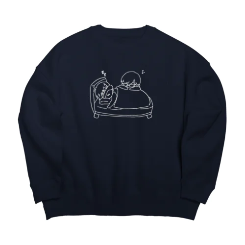 副館長が3分で眠ったASMR白線ver Big Crew Neck Sweatshirt