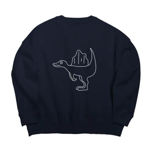 スピノサウルス（白線） Big Crew Neck Sweatshirt