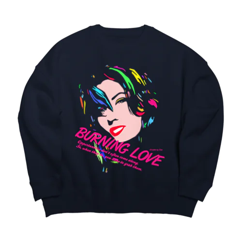 BURNING LOVE Big Crew Neck Sweatshirt