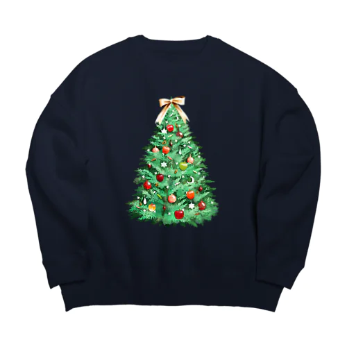 クリスマスツリー／グリーン Big Crew Neck Sweatshirt