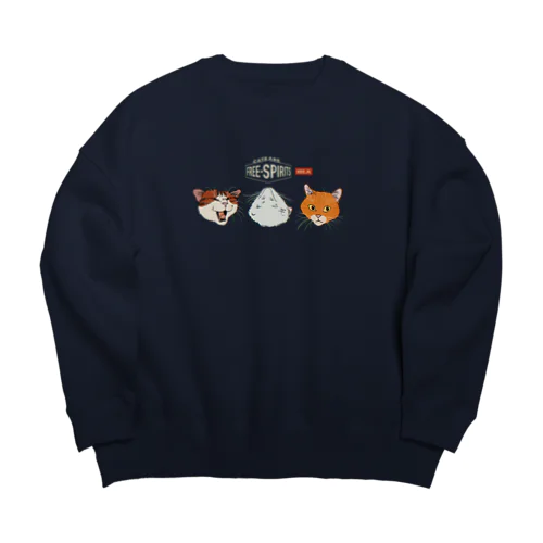 Cats【Free spirits】 Big Crew Neck Sweatshirt