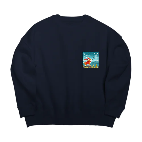 犬サンタシリーズ② Big Crew Neck Sweatshirt