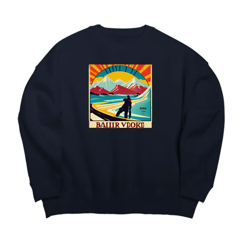 アート的なスノーボーダー Big Crew Neck Sweatshirt