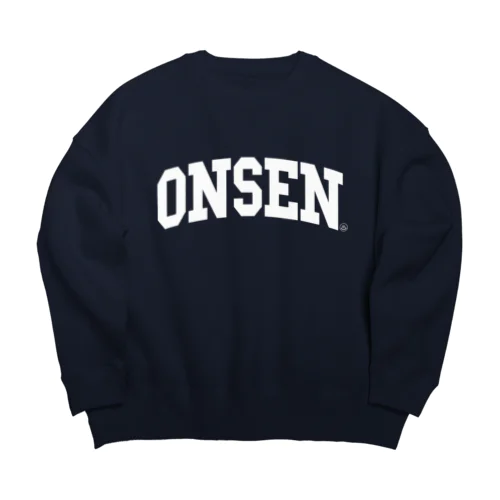 温泉大学（ホワイト） Big Crew Neck Sweatshirt