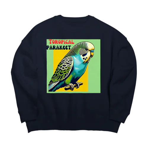 トロピカルパラキート ヒッピーインコ Big Crew Neck Sweatshirt