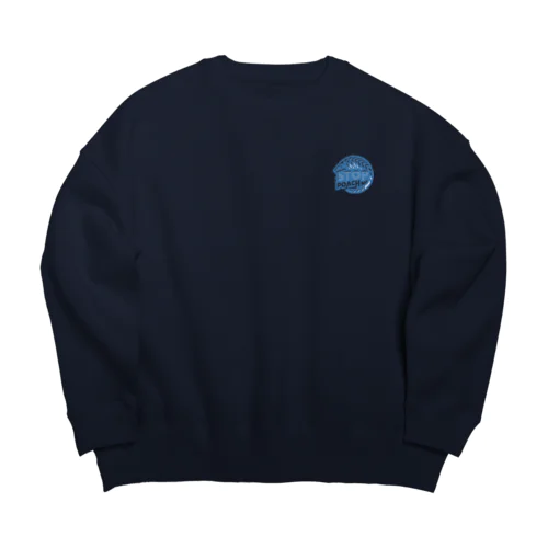 STOP POACHNG(blue) Big Crew Neck Sweatshirt