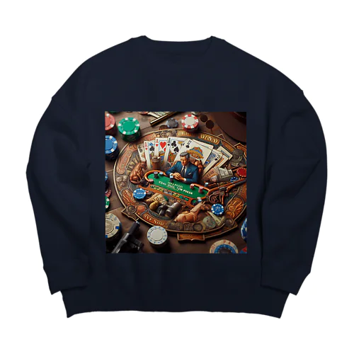 クラシックデザインポーカー Big Crew Neck Sweatshirt