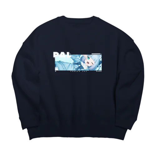 桜桃ぱる 黒・ネイビースウェット Big Crew Neck Sweatshirt