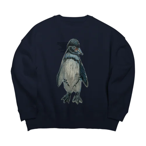 ガラパゴスペンギン・クレパス画 Big Crew Neck Sweatshirt