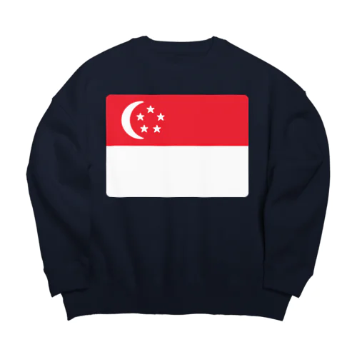 シンガポールの国旗 Big Crew Neck Sweatshirt