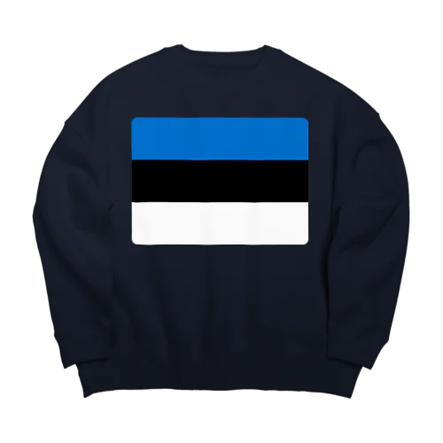 エストニアの国旗 Big Crew Neck Sweatshirt
