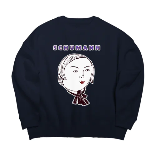 ユーモアクラシック音楽偉人デザイン「シューマン」 Big Crew Neck Sweatshirt