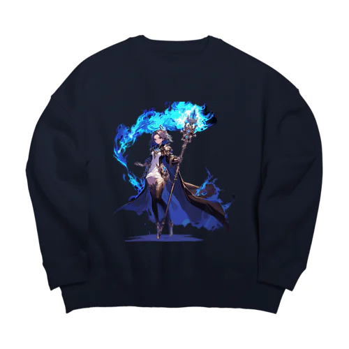 青魔道士　－　blue mage　－ Big Crew Neck Sweatshirt