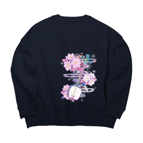 三味線 -雪月花- 【桜】 Big Crew Neck Sweatshirt