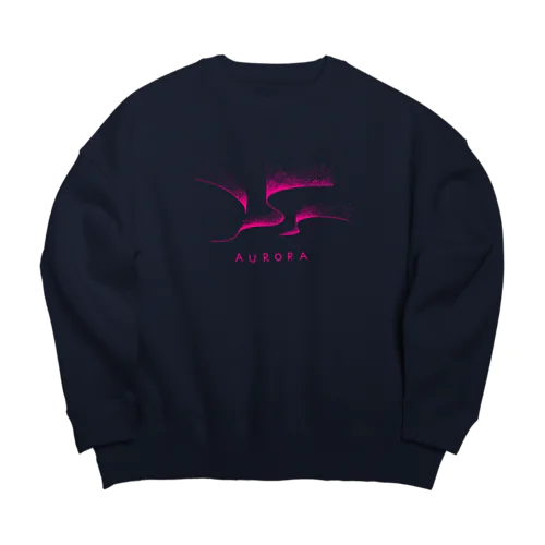 AURORA dot drawing big sweat -magenta Big Crew Neck Sweatshirt