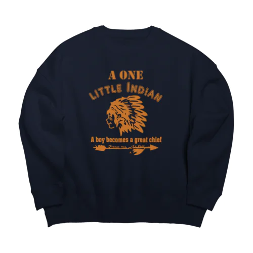 ワンリトルインディアン（イエロー） Big Crew Neck Sweatshirt