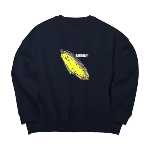 はーちゃん の ばなな（C・ロゴWH） Big Crew Neck Sweatshirt