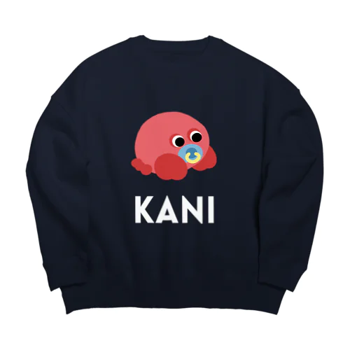 赤ちゃんカニ〈文字白〉 Big Crew Neck Sweatshirt