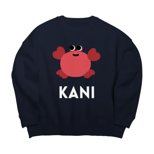 カニ〈文字白〉 Big Crew Neck Sweatshirt