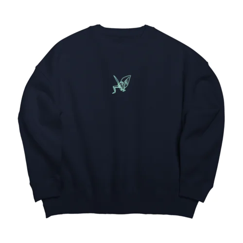 鶴、立つ。（黒地） Big Crew Neck Sweatshirt