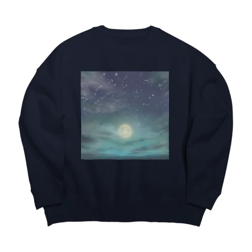 cold moon Big Crew Neck Sweatshirt