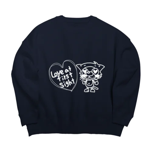 にゃんすでやんす。一目惚れでやんす。 Big Crew Neck Sweatshirt