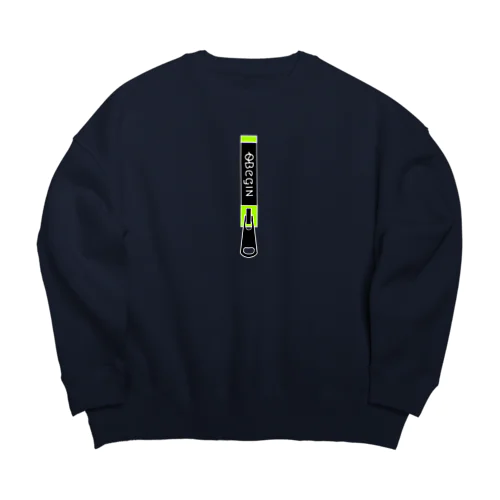 [0~Begin]ファスナーロゴプリント Big Crew Neck Sweatshirt