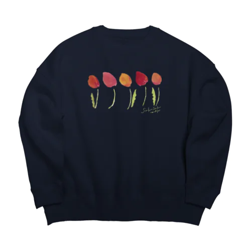 sakusaku tulips Big Crew Neck Sweatshirt