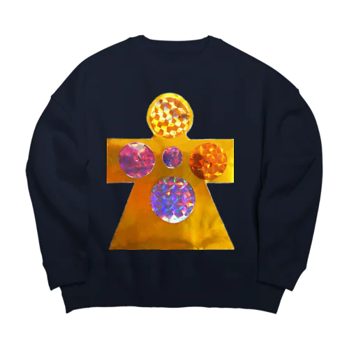 メタリックお守り宇宙人ビッグシルエットスウェット Big Crew Neck Sweatshirt